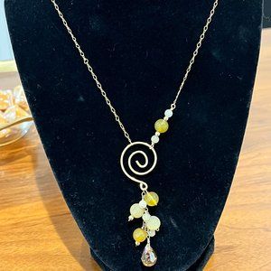 Lemon Drop Spiral Necklace & Earrings Set